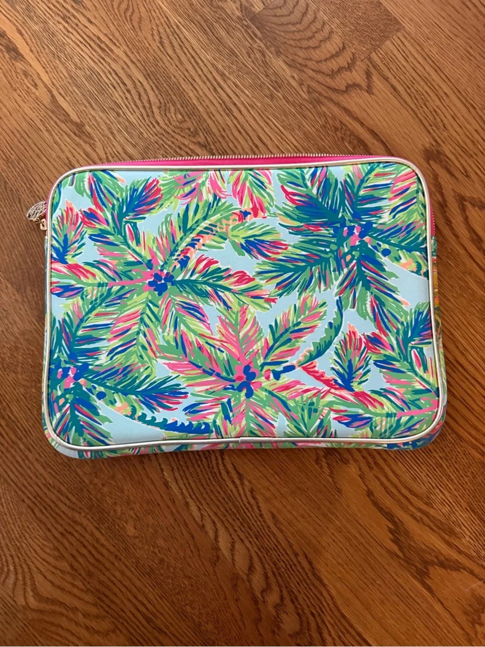 Colorful Palm Print Zip Pouch - Multi